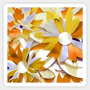 Golden Floral Collage Sticker